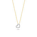 Blush BLUSH 14krt. geelgouden collier met hanger, open hartje, pavé zirconia's 3072BZI(UITLOPEND)