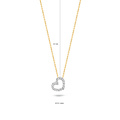 Blush BLUSH 14krt. geelgouden collier met hanger, open hartje, pavé zirconia's 3072BZI(UITLOPEND)