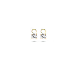 BLUSH 14krt. geelgouden creoolhangers met blanke zirconia 9045YZI