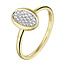 Collectie Milikan 14 karaat geelgouden ring, ovaal bezet met pave diamanten, tot. 0.12crt H/SI 1048138
