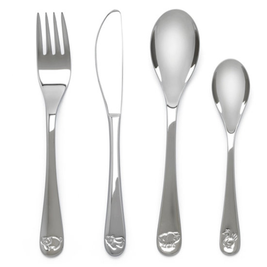 Zilverstad kinderbestek en spaarpotten Kinderbestek Boerderijdieren 4-delig 6834070