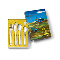 Zilverstad kinderbestek en spaarpotten Kinderbestek Bouwvoertuigen 4-delig 6826030