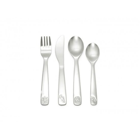 Zilverstad kinderbestek en spaarpotten Kinderbestek Voetbal 4-delig 6880070