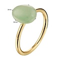 Collectie Milikan 14 karaat geelgouden ring, groene aventurijn, maat 17 3/4 1050075.