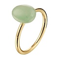 Collectie Milikan 14 karaat geelgouden ring, groene aventurijn, maat 17 3/4 1050075.