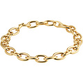 Collectie Milikan 14 karaat geelgouden schakelarmband, ovaal 7 mm breed, 19 cm lang 1050063.