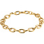 Collectie Milikan 14 karaat geelgouden schakelarmband, ovaal 7 mm breed, 19 cm lang 1050063.