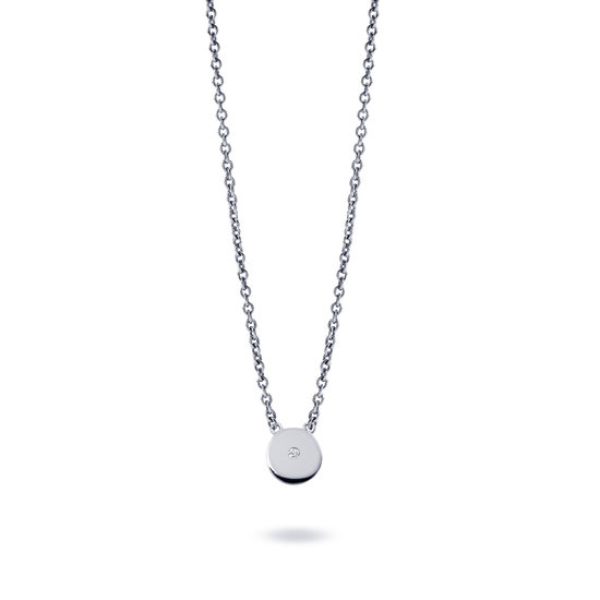 Miss Spring Miss Spring collier Disc 14krt witgoud 0.03crt P/W MSC007DIWG