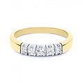 by R&C R&C Lifetime Collection Alliance Carole ring RIN1707-005Gw/p, bicolor 5x0.07ct P/W maat 59