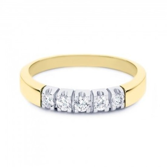 by R&C R&C Lifetime Collection Alliance Carole ring RIN1707-005Gw/p, bicolor 5x0.07ct P/W maat 59