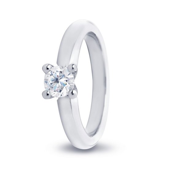 by R&C R&C Lifetime Collection Solitairs Feline ring RIN0082LSIRWG, witgoud 0.21ct SI/R maat 53