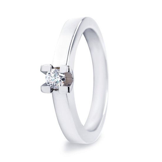 by R&C R&C Lifetime Collection Solitairs Roman ring RIN0012SWG, witgoud 0.06ct SI/R maat 54