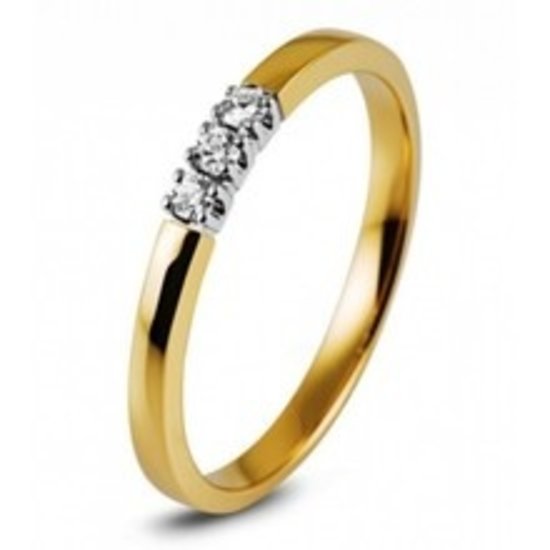 by R&C R&C Lifetime Collection Alliance Cato ring RIN1001-3GG, bicolor 3x 0.01ct P/W maat 53