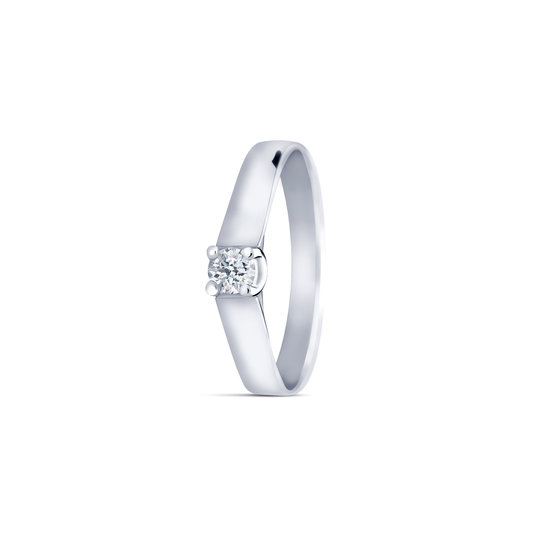 by R&C R&C Lifetime Collection Solitairs Valérie ring RIN0081LWG, witgoud 0.16ct SI/R maat 54