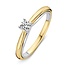 Excellent Jewelry Excellent RG416371-54 14 krt bicolor solitairring