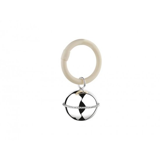 Zilverstad kinderbestek en spaarpotten Zilverstad A7357820 Rammelaar bal parelrand aan ring verzilverd