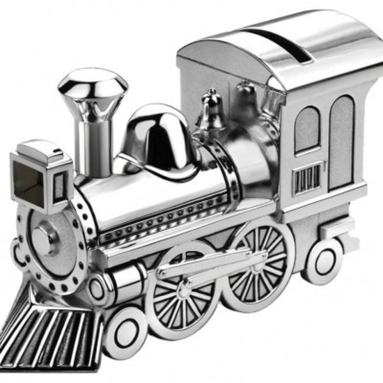 Zilverstad kinderbestek en spaarpotten Zilverstad 6752261 Spaarpot Locomotief zilverkleur