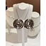 Breuning Breuning zilveren gerhodineerde oorknoppen, 20mm, spiraalvorm met druppels 14krt 04/03751