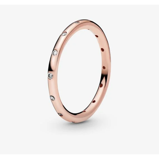 Pandora PANDORA ROSE, zilver rosé vergulde ring, glad met zirconia's 180945CZ