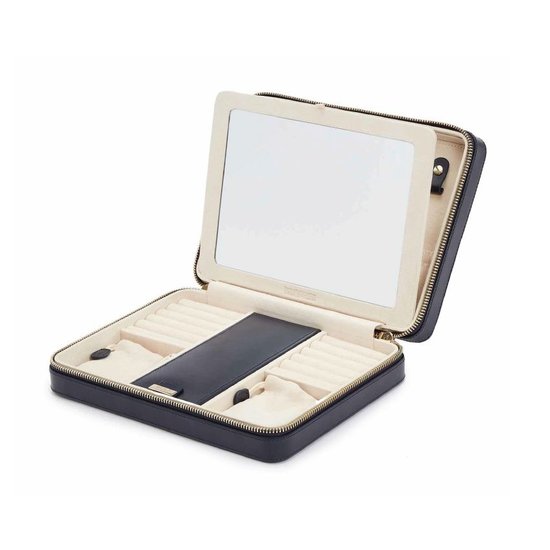 Wolf 1834 Wolf 1834 Maria Large Zip Jewelry Case 766117 Donkerblauw
