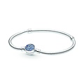Pandora PANDORA Snake Chain armband 599288C01 Sparkling Blue Disc Clasp