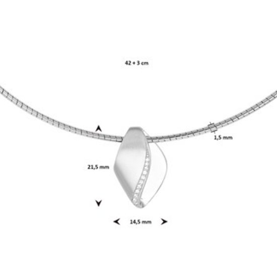 Collectie Milikan Zilveren  gerhodineerd  collier met hanger 1050253