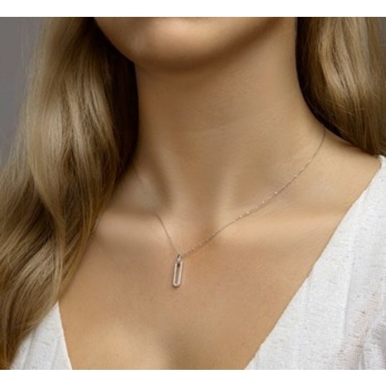 Collectie Milikan Zilveren  gerhodineerde  hanger met pavé zirkonia rij  1049761