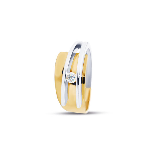 by R&C R&C Legacy Collection Galla ring RIN0052, bicolor 0.08crt SI/R maat 55