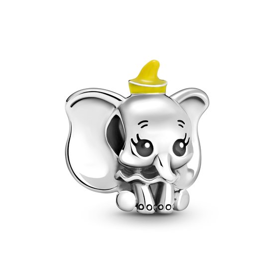 Pandora PANDORA Disney Dumbo 799392C01 sterling silver charm with black and yellow enamel. 