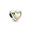 PANDORA PANDORA Heart sterling silver charm with 14k gold 799415C00
