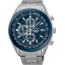 Seiko SEIKO Heren Chronograaf SSB177P1, staal/staal, blauwe wijzerplaat, datum 10ATM