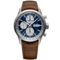 Raymond Weil Raymond Weil Freelancer 7732-TIC-50421, chronograaf automaat, heren staal/leer bruin, blauwe wijzerplaat, 10 ATM.