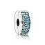 Pandora PANDORA 791817MCZ Sterling silver clip with teal zirconia and silicone grip