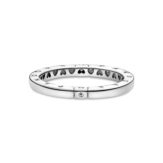 Pandora PANDORA 199482C01 Logo ring with zirconia, Logo & Hearts Ring