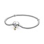 PANDORA PANDORA 569563C01 Disney and Shine Princesses snake chain silver bracelet with zirconia, Disney Pandora Moments Snake Chain Armband met Hartsluiting