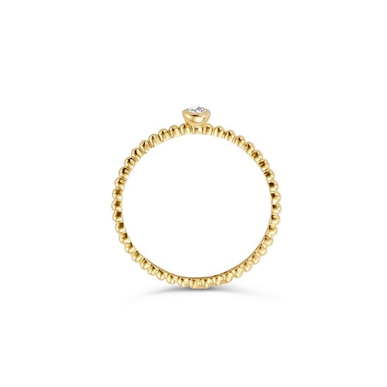 Blush BLUSH 14krt Geelgouden ring zirconia en bolletjesscheen 1216YZI