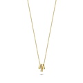 Blush BLUSH 14krt Geelgouden collier met 3 staafjes, 1 met zirconia's, 3122YZI