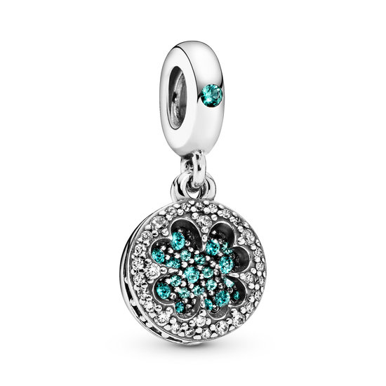 Pandora PANDORA 797906NRGMX Clover silver dangle, Klavertjevier Hangende Bedel