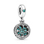 PANDORA PANDORA 797906NRGMX Clover silver dangle, Klavertjevier Hangende Bedel