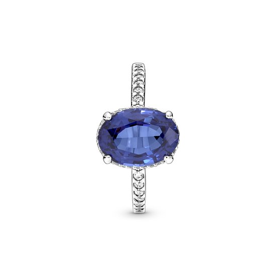 Pandora PANDORA 190056C01 Sterling silver ring with princess blue crystal and zirconia