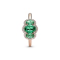 Pandora PANDORA ROSE 180057C01 Goldplated ring with 3x green oval crystal and zirconia