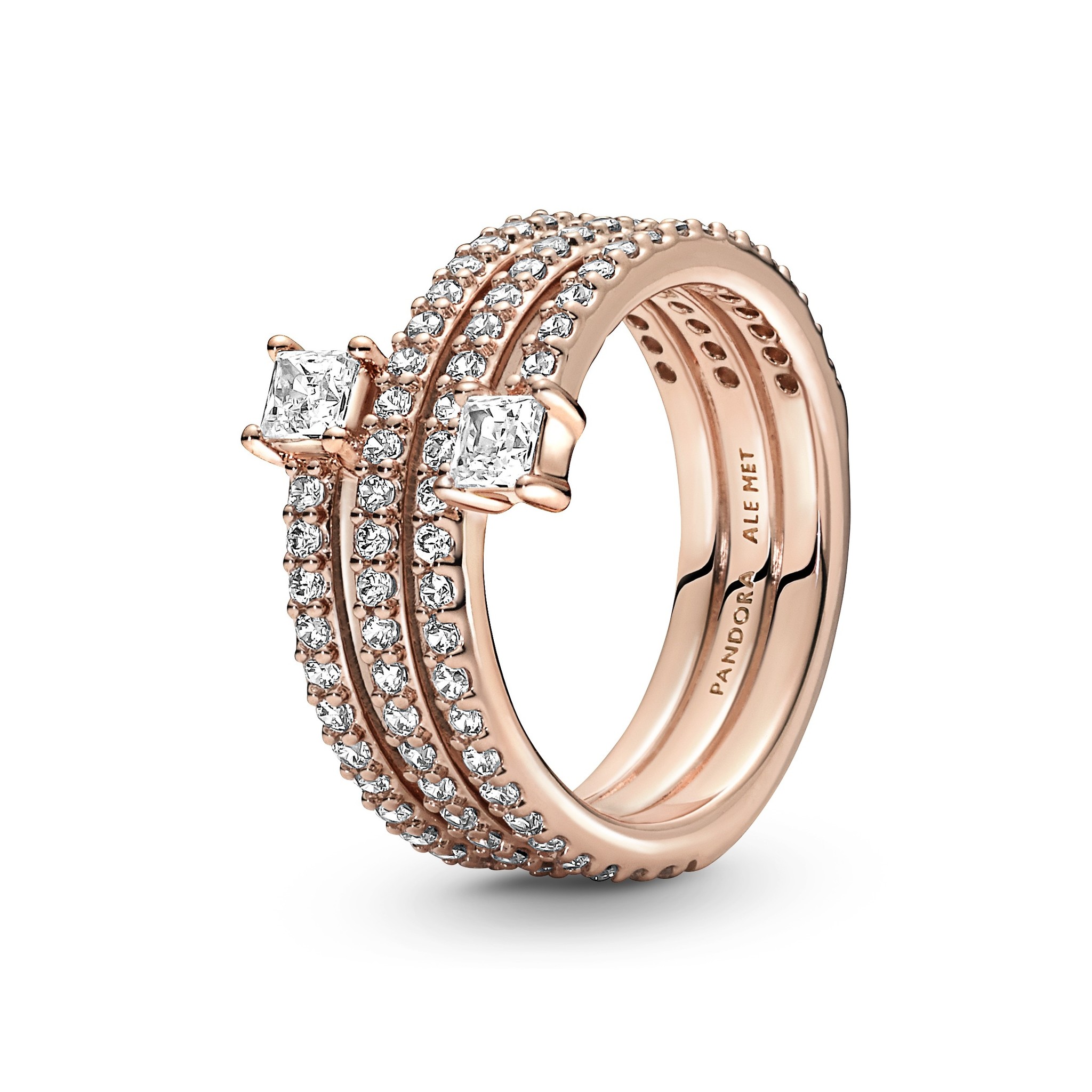 Teleurgesteld audit Kruik PANDORA ROSE 180051C01 Goldplated ring with 4 lanes of zirconia | Milikan  Juwelier