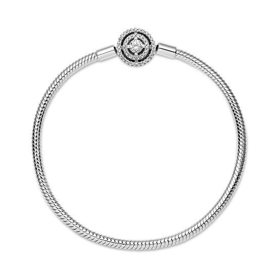 Pandora PANDORA 590038C01 Snake chain sterling silver bracelet with fantasy clasp with zirconia