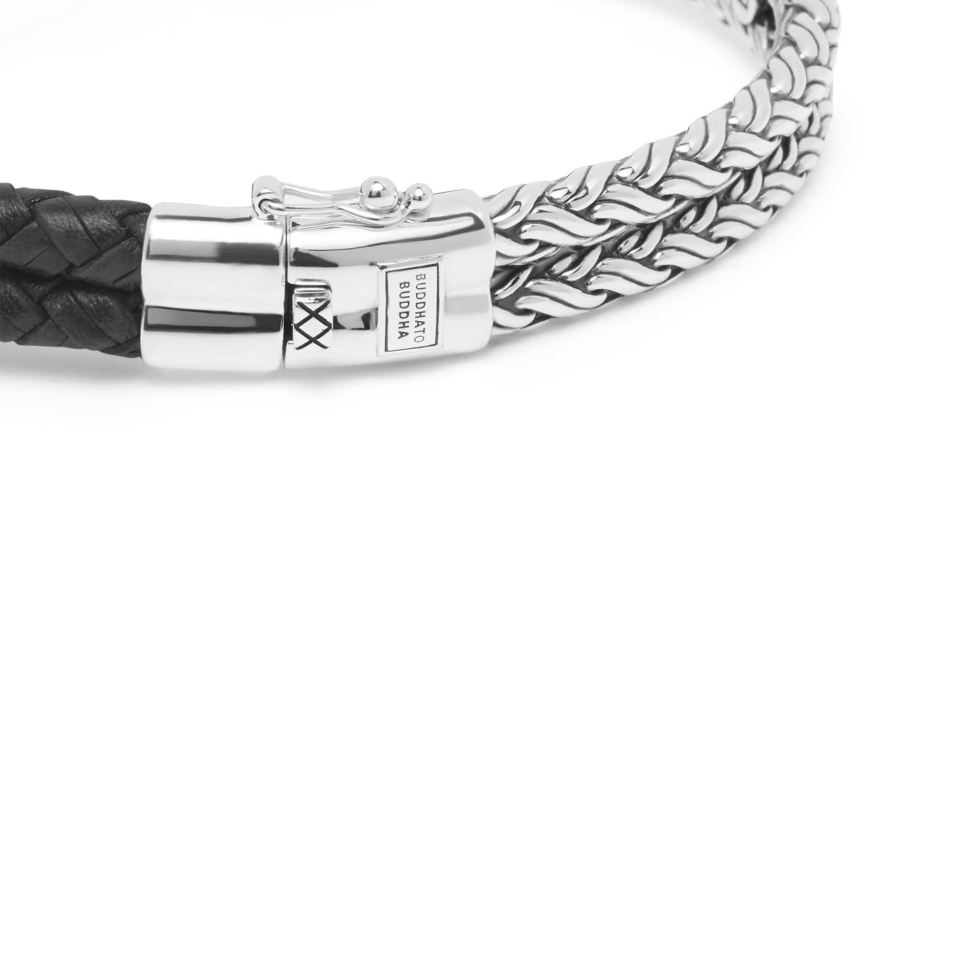 Buiten Gorgelen Rechtzetten BUDDHA TO BUDDHA 132 Katja Knot Mix Silver/Leather Bracelet Black | Milikan  Juwelier