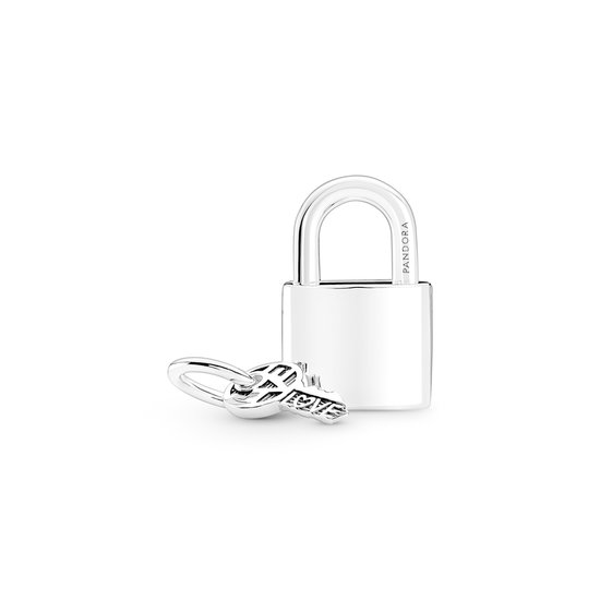 Pandora PANDORA 790088C01 Padlock and key sterling silver dangle with zirconia