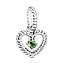 Pandora PANDORA Augustus Geboortesteen Lentegroene Hartvormige Dangle 798854C10