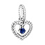 PANDORA PANDORA September Geboortesteen Zeeblauwe Hartvormige Dangle 798854C12