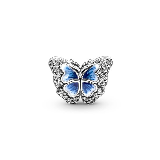 Pandora PANDORA 790761C01 Butterfly sterling silver charm with zirconia and shaded blue enamel and white enamel