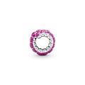 Pandora PANDORA 790762C01 Caterpillar sterling silver charm with black crystal, pink and dark pink enamel