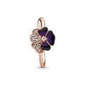 Pandora PANDORA 180764C01 Pansy 14k rose gold-plated ring with zirconia and shaded blue and violet enamel, maat 56